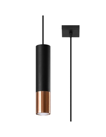Sollux Lampa wisząca LOOPEZ 1 czarny/miedź SL.0946