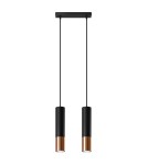 Lampy wiszące - Sollux Lampa wisząca LOOPEZ 2 czarny/miedź SL.0947 - product 1