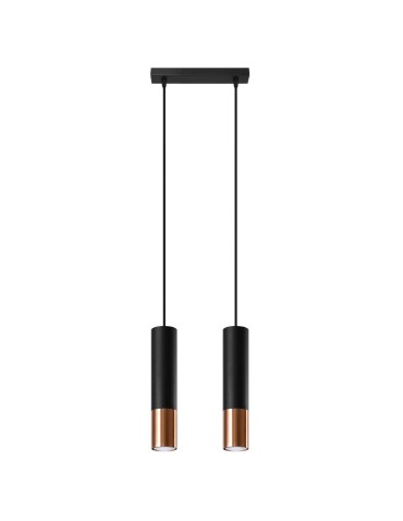 Sollux Lampa wisząca LOOPEZ 2 czarny/miedź SL.0947