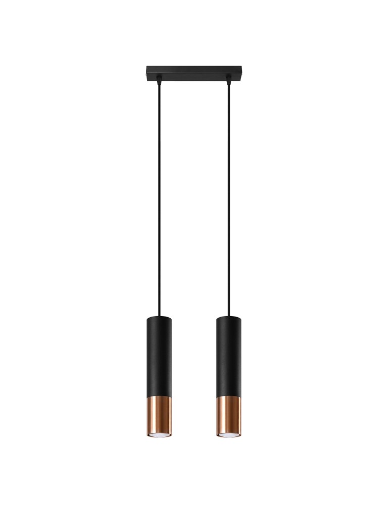 Sollux Lampa wisząca LOOPEZ 2 czarny/miedź SL.0947