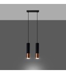 Lampy wiszące - Sollux Lampa wisząca LOOPEZ 2 czarny/miedź SL.0947 - product 3