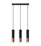 Sollux Lampa wisząca LOOPEZ 3L czarny/miedź SL.0948 Sollux Lampa wisząca LOOPEZ 3L czarny/miedź SL.0948