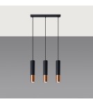 Sollux Lampa wisząca LOOPEZ 3L czarny/miedź SL.0948 Sollux Lampa wisząca LOOPEZ 3L czarny/miedź SL.0948