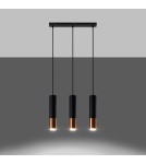 Sollux Lampa wisząca LOOPEZ 3L czarny/miedź SL.0948 Sollux Lampa wisząca LOOPEZ 3L czarny/miedź SL.0948