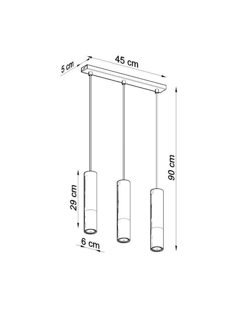 Sollux Lampa wisząca LOOPEZ 3L czarny/miedź SL.0948 Sollux Lampa wisząca LOOPEZ 3L czarny/miedź SL.0948