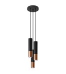 Sollux Lampa wisząca LOOPEZ 3P czarny/miedź SL.0949 Sollux Lampa wisząca LOOPEZ 3P czarny/miedź SL.0949