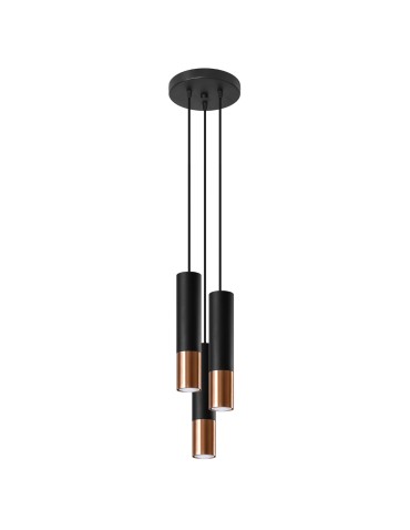 Sollux Lampa wisząca LOOPEZ 3P czarny/miedź SL.0949