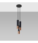 Sollux Lampa wisząca LOOPEZ 3P czarny/miedź SL.0949 Sollux Lampa wisząca LOOPEZ 3P czarny/miedź SL.0949