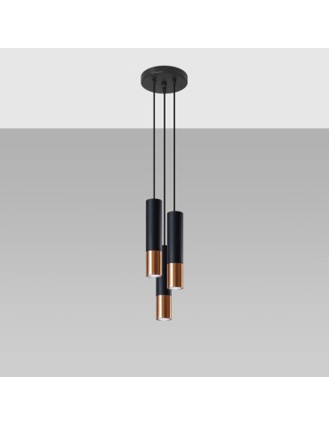 Sollux Lampa wisząca LOOPEZ 3P czarny/miedź SL.0949 - produkt 2