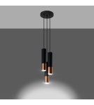 Sollux Lampa wisząca LOOPEZ 3P czarny/miedź SL.0949 Sollux Lampa wisząca LOOPEZ 3P czarny/miedź SL.0949