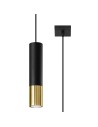 Sollux Lampa wisząca LOOPEZ 1 czarny/złoty SL.0952 Sollux Lampa wisząca LOOPEZ 1 czarny/złoty SL.0952