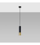 Sollux Lampa wisząca LOOPEZ 1 czarny/złoty SL.0952 Sollux Lampa wisząca LOOPEZ 1 czarny/złoty SL.0952
