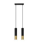 Lampy wiszące - Sollux Lampa wisząca LOOPEZ 2 czarny/złoty SL.0953 - product 1