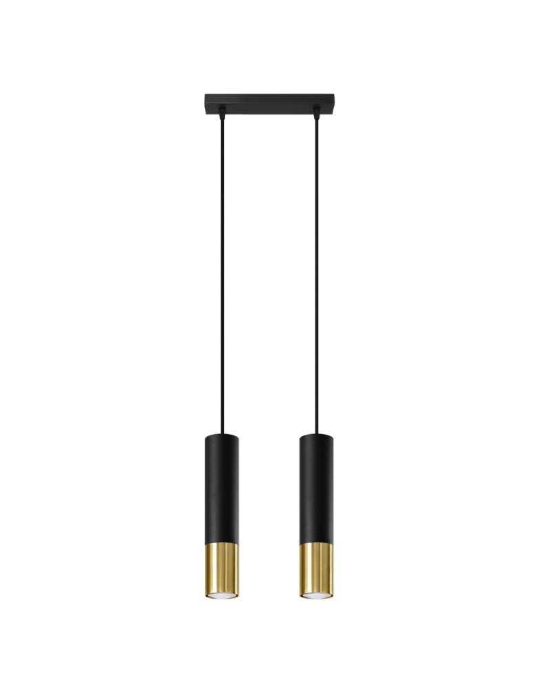 Sollux Lampa wisząca LOOPEZ 2 czarny/złoty SL.0953