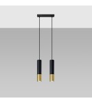 Lampy wiszące - Sollux Lampa wisząca LOOPEZ 2 czarny/złoty SL.0953 - product 2