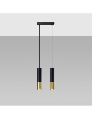 Sollux Lampa wisząca LOOPEZ 2 czarny/złoty SL.0953 - produkt 2