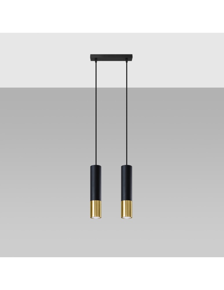 Sollux Lampa wisząca LOOPEZ 2 czarny/złoty SL.0953