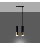 Lampy wiszące - Sollux Lampa wisząca LOOPEZ 2 czarny/złoty SL.0953 - product 3