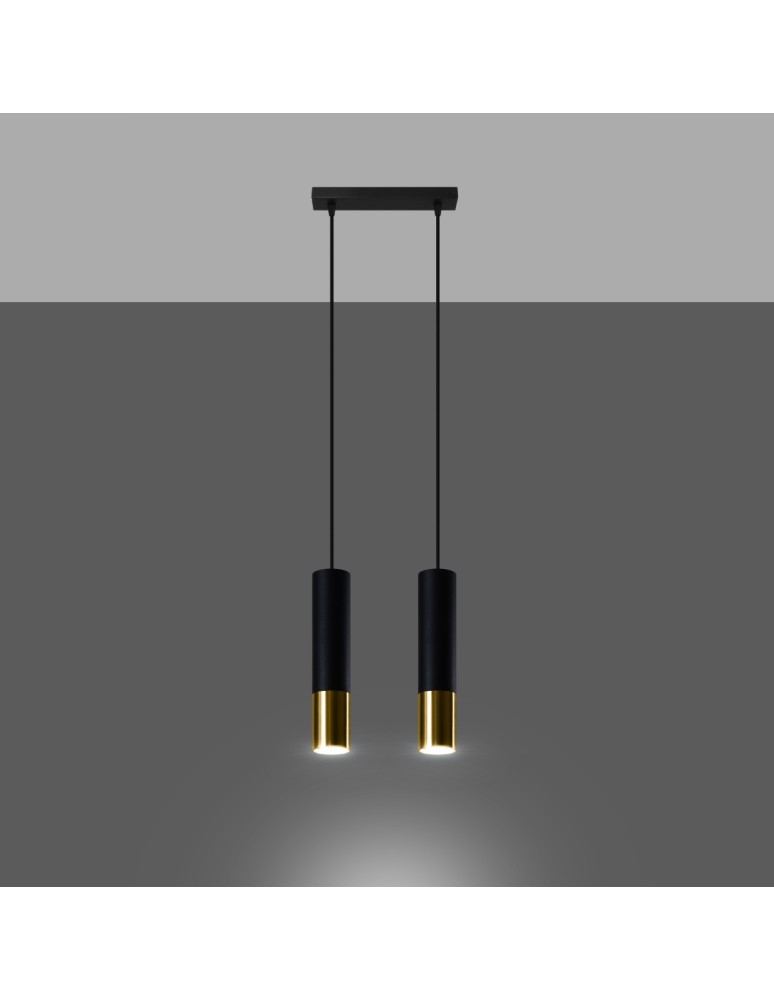 Sollux Lampa wisząca LOOPEZ 2 czarny/złoty SL.0953
