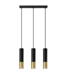 Sollux Lampa wisząca LOOPEZ 3L czarny/złoty SL.0954 Sollux Lampa wisząca LOOPEZ 3L czarny/złoty SL.0954