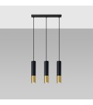 Sollux Lampa wisząca LOOPEZ 3L czarny/złoty SL.0954 Sollux Lampa wisząca LOOPEZ 3L czarny/złoty SL.0954