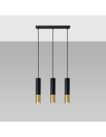Sollux Lampa wisząca LOOPEZ 3L czarny/złoty SL.0954 - produkt 2