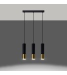 Sollux Lampa wisząca LOOPEZ 3L czarny/złoty SL.0954 Sollux Lampa wisząca LOOPEZ 3L czarny/złoty SL.0954