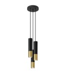 Sollux Lampa wisząca LOOPEZ 3P czarny/złoty SL.0955 Sollux Lampa wisząca LOOPEZ 3P czarny/złoty SL.0955