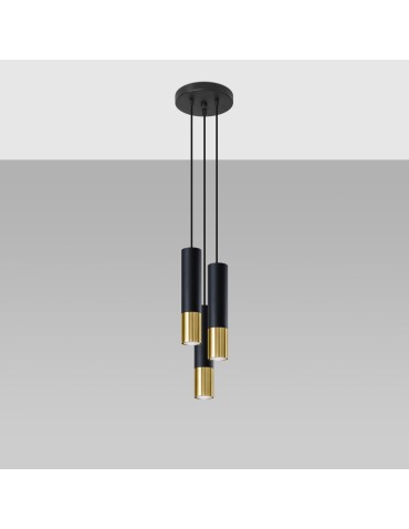 Sollux Lampa wisząca LOOPEZ 3P czarny/złoty SL.0955 - produkt 2