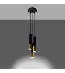 Sollux Lampa wisząca LOOPEZ 3P czarny/złoty SL.0955 Sollux Lampa wisząca LOOPEZ 3P czarny/złoty SL.0955