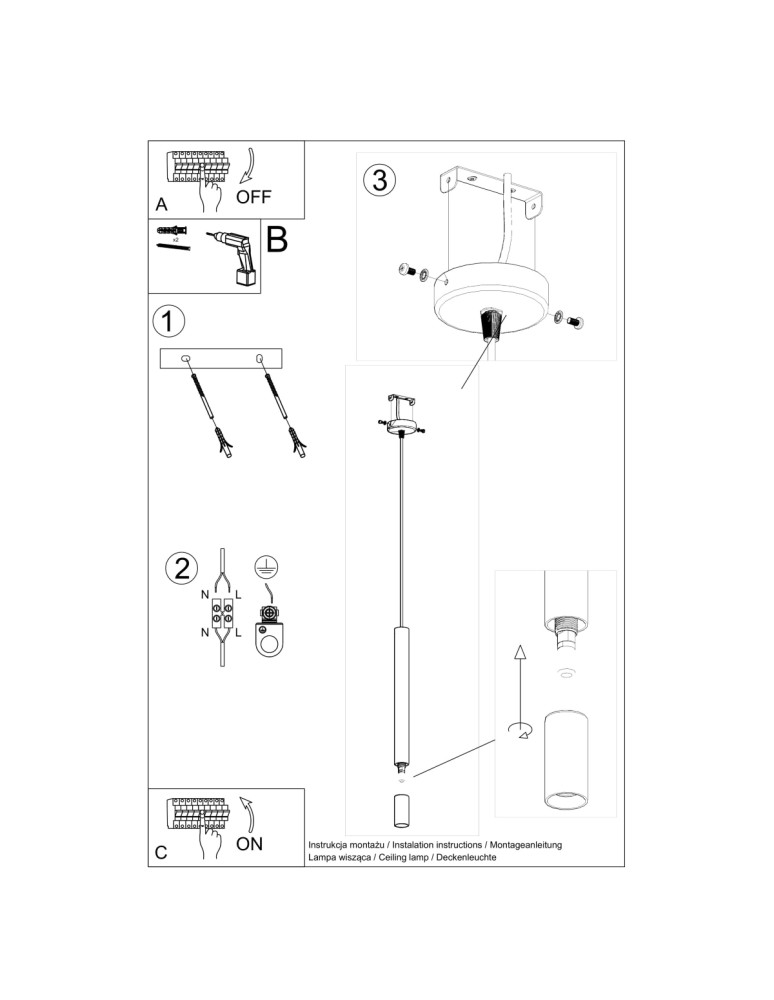 Sollux Lampa wisząca WEZYR 1 biała SL.0957 Sollux Lampa wisząca WEZYR 1 biała SL.0957