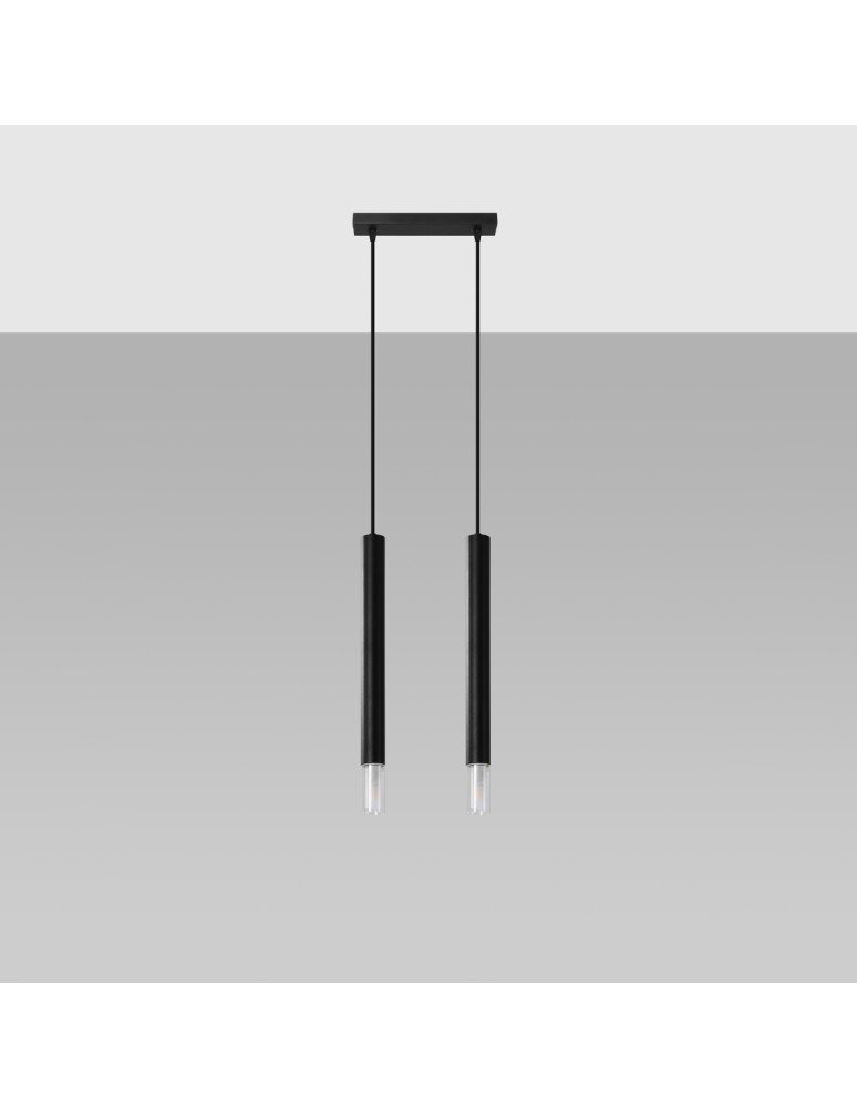 Sollux Lampa wisząca WEZYR 2 czarna SL.0961 Sollux Lampa wisząca WEZYR 2 czarna SL.0961
