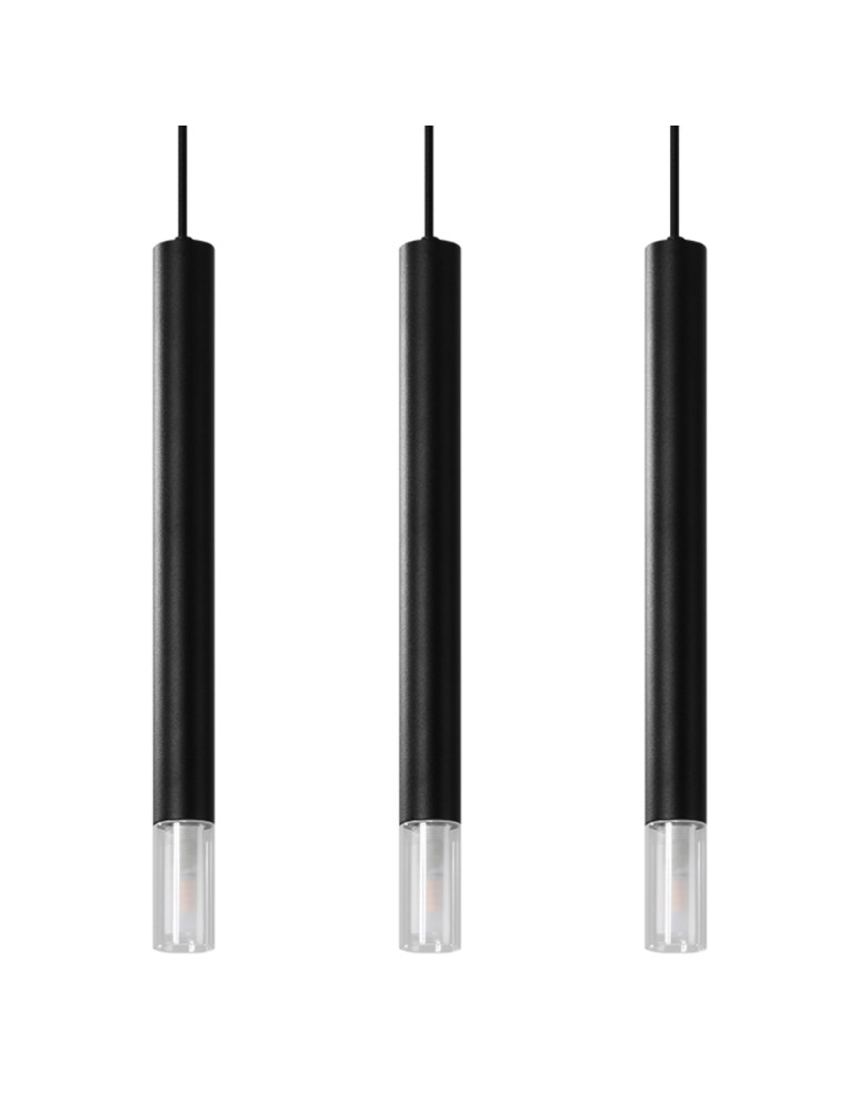 Sollux Lampa wisząca WEZYR 3 czarna SL.0962 Sollux Lampa wisząca WEZYR 3 czarna SL.0962