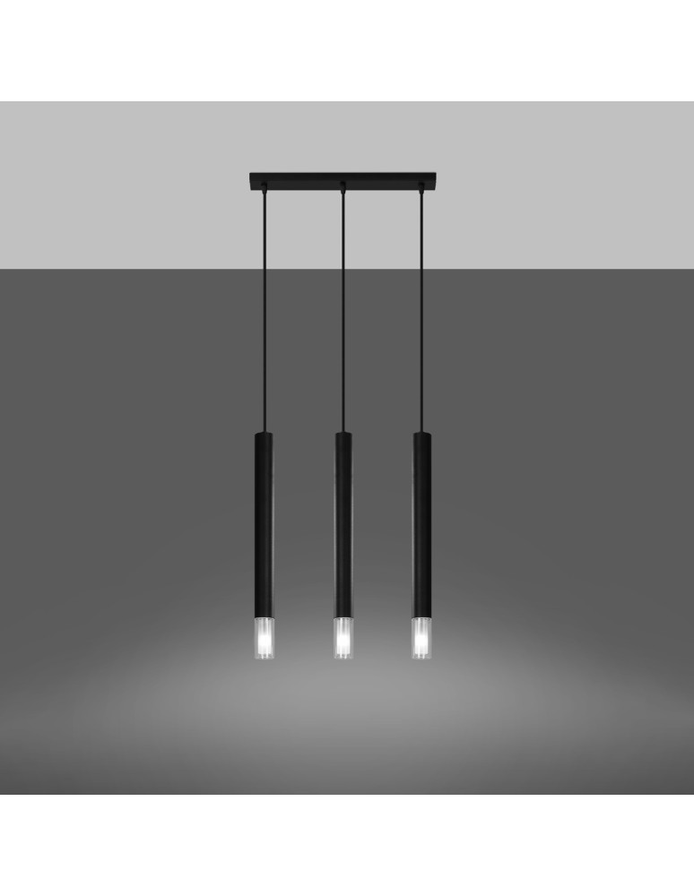 Sollux Lampa wisząca WEZYR 3 czarna SL.0962 Sollux Lampa wisząca WEZYR 3 czarna SL.0962