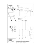 Sollux Lampa wisząca WEZYR 3 czarna SL.0962 Sollux Lampa wisząca WEZYR 3 czarna SL.0962