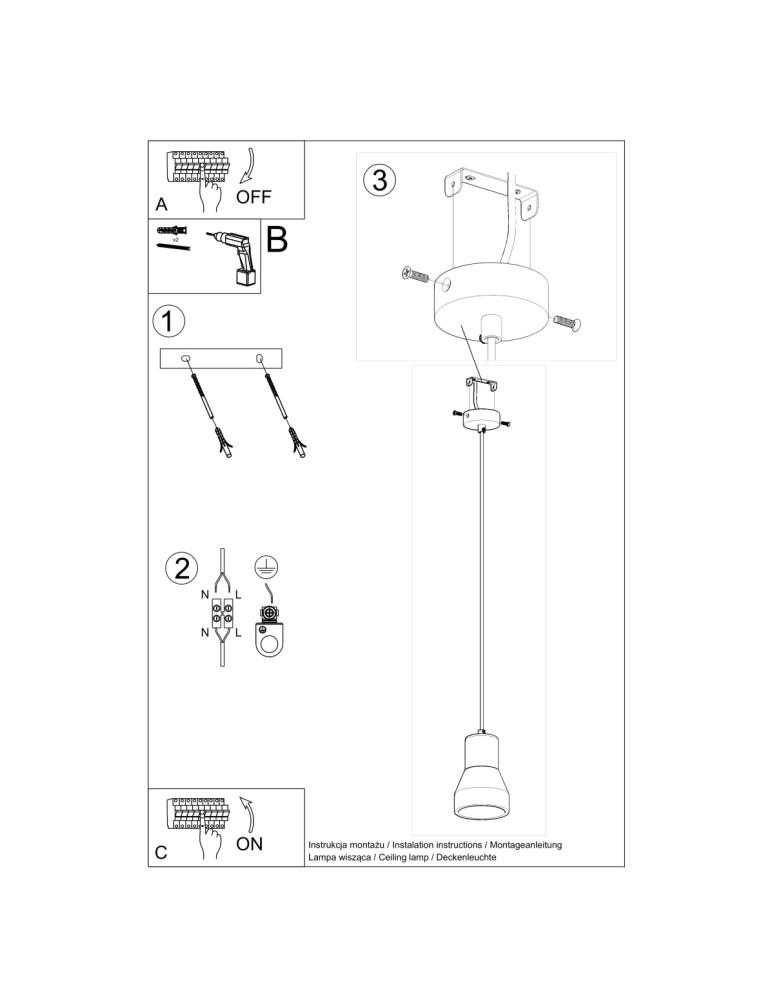 Sollux Lampa wisząca QUBIC czarna SL.0963 Sollux Lampa wisząca QUBIC czarna SL.0963