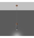 Lampy wiszące - Sollux Lampa wisząca ZANE 1 szara SL.0965 - product 3