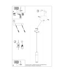 Lampy wiszące - Sollux Lampa wisząca ZANE 1 szara SL.0965 - product 5