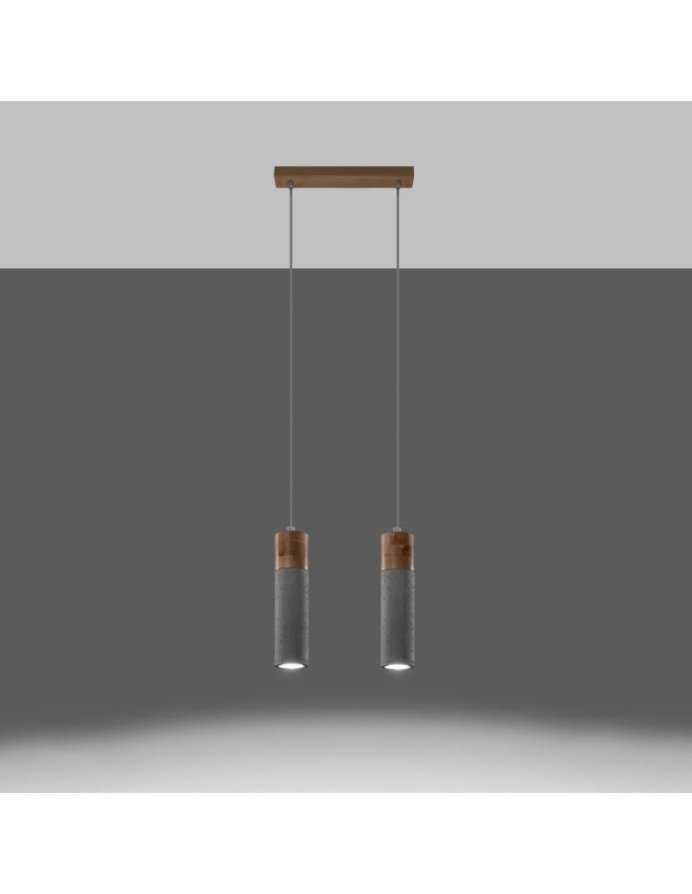 Sollux Lampa wisząca ZANE 2 szara SL.0966