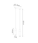 Lampy wiszące - Sollux Lampa wisząca ZANE 2 szara SL.0966 - product 4