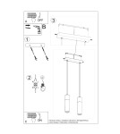 Lampy wiszące - Sollux Lampa wisząca ZANE 2 szara SL.0966 - product 5