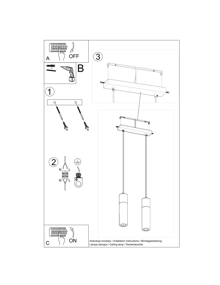 Sollux Lampa wisząca ZANE 2 szara SL.0966