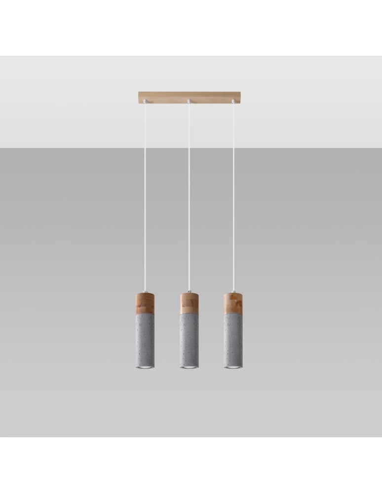 Sollux Lampa wisząca ZANE 3 szara SL.0967 Sollux Lampa wisząca ZANE 3 szara SL.0967