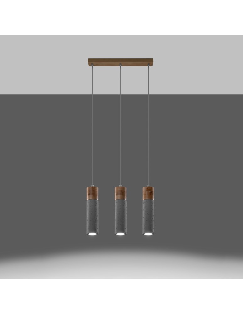 Sollux Lampa wisząca ZANE 3 szara SL.0967 Sollux Lampa wisząca ZANE 3 szara SL.0967