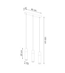 Sollux Lampa wisząca ZANE 3 szara SL.0967 Sollux Lampa wisząca ZANE 3 szara SL.0967