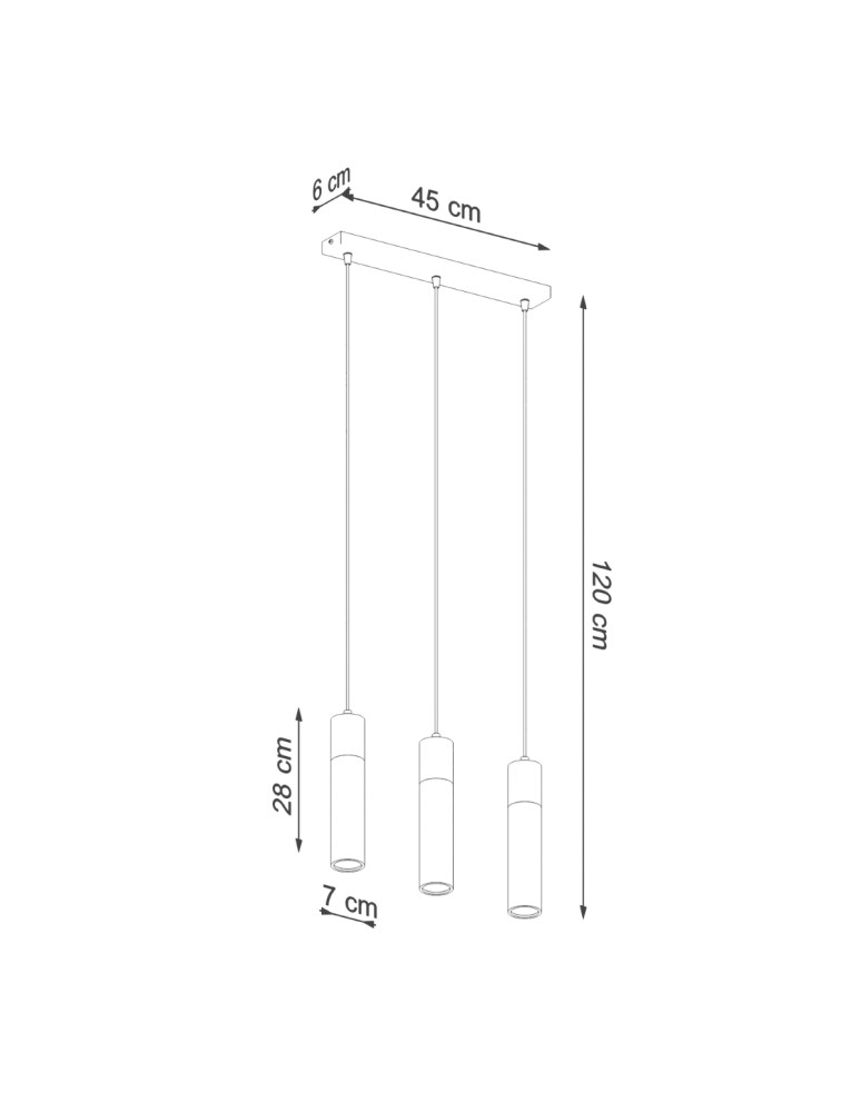 Sollux Lampa wisząca ZANE 3 szara SL.0967 Sollux Lampa wisząca ZANE 3 szara SL.0967