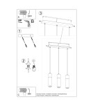 Sollux Lampa wisząca ZANE 3 szara SL.0967 Sollux Lampa wisząca ZANE 3 szara SL.0967