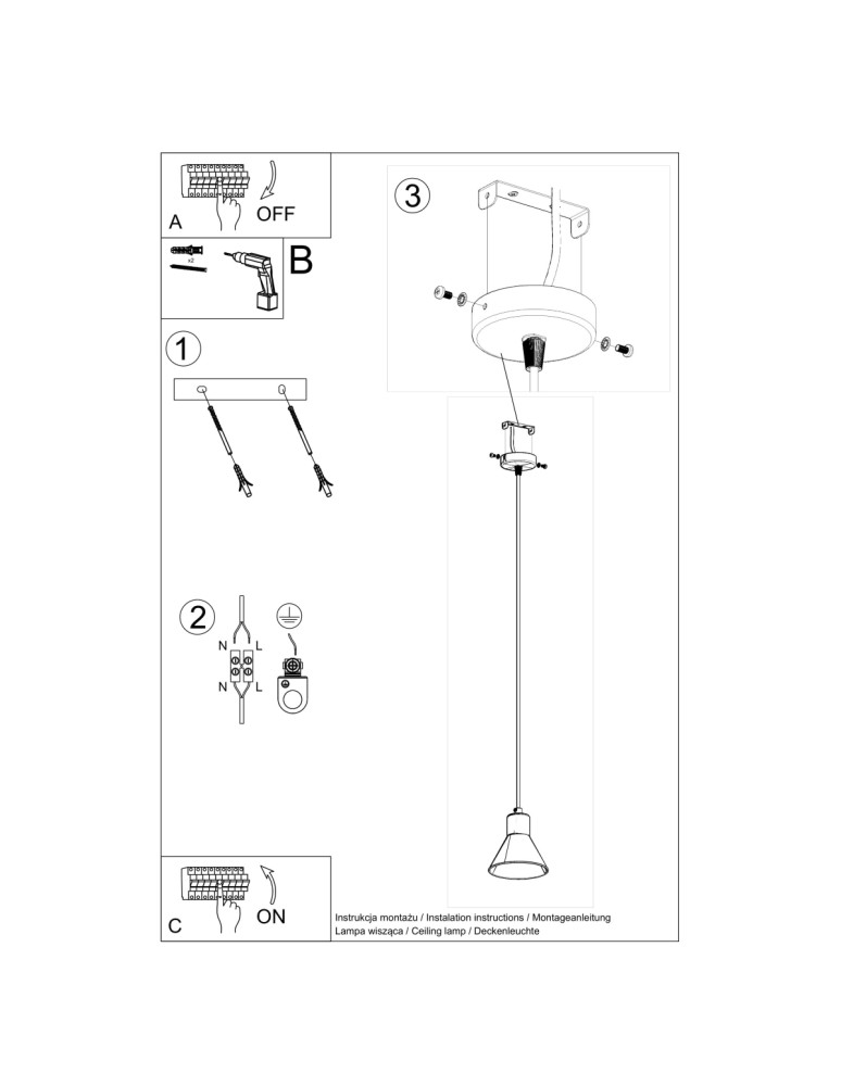Lampy wiszące - Sollux Lampa wisząca TALEJA 1 biała [E27] SL.0983 - product kolory-swiatla.pl 5