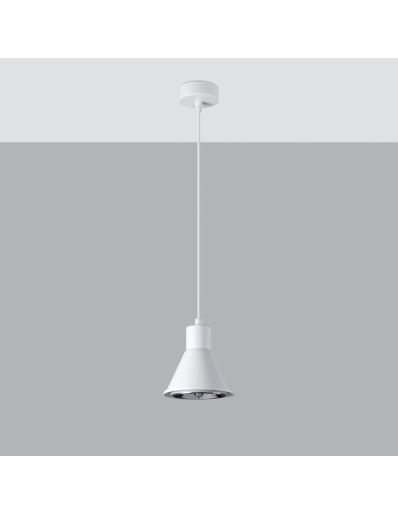 Lampy wiszące - Sollux Lampa wisząca TAZILA 1 biała [ES111] SL.0987 - product kolory-swiatla.pl 2