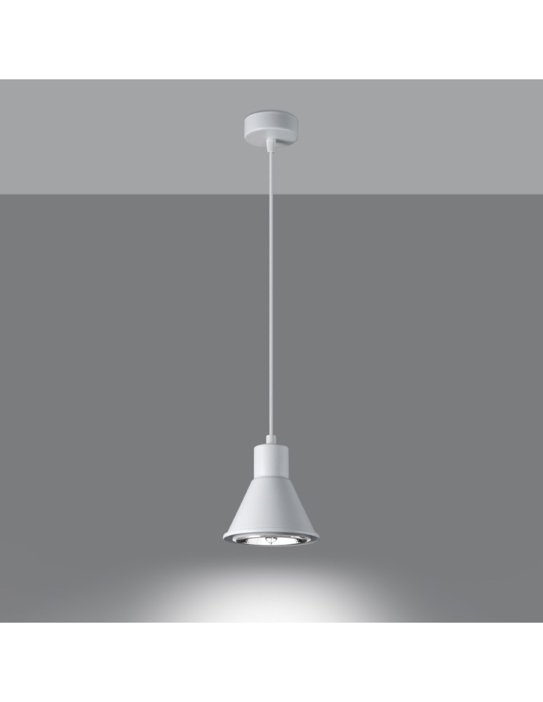 Lampy wiszące - Sollux Lampa wisząca TAZILA 1 biała [ES111] SL.0987 - product kolory-swiatla.pl 3